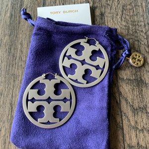 Tory Burch Miller Hoop sterling silver hoop earrings